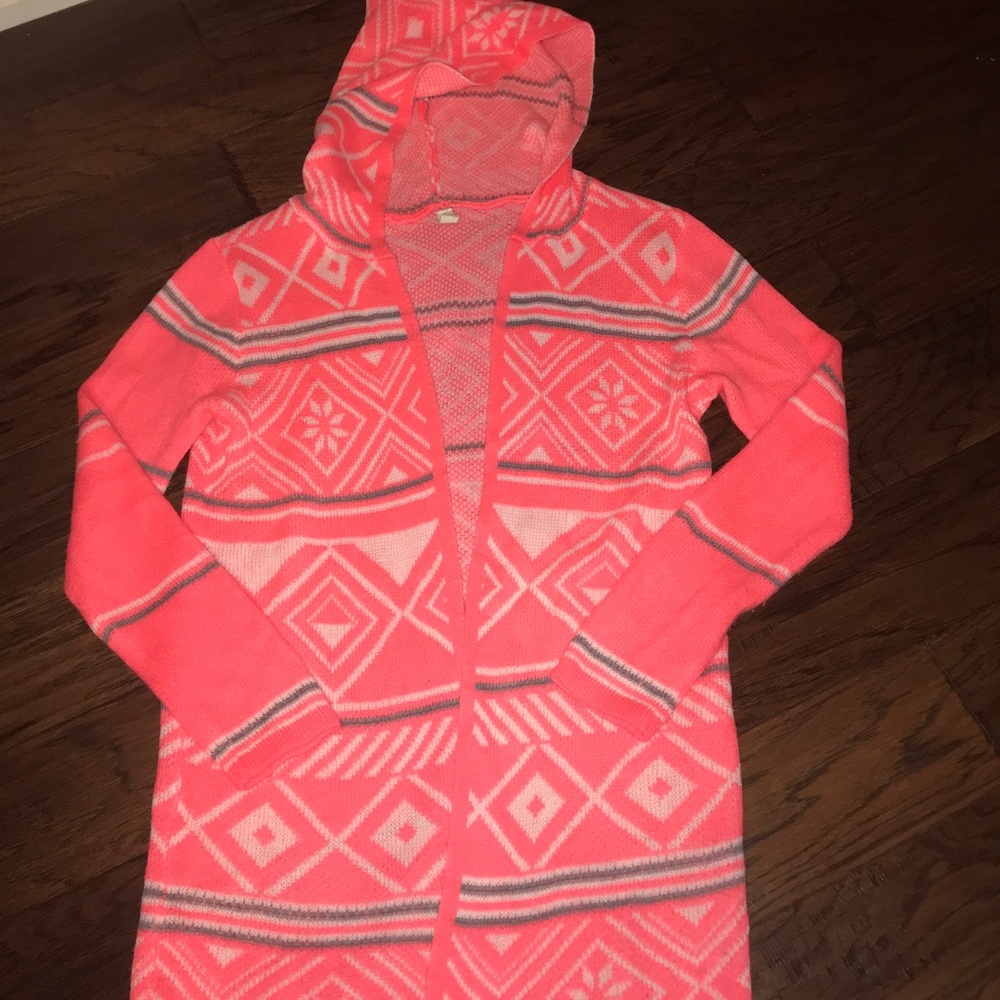 Boutique Hooded Open Front Cardigan